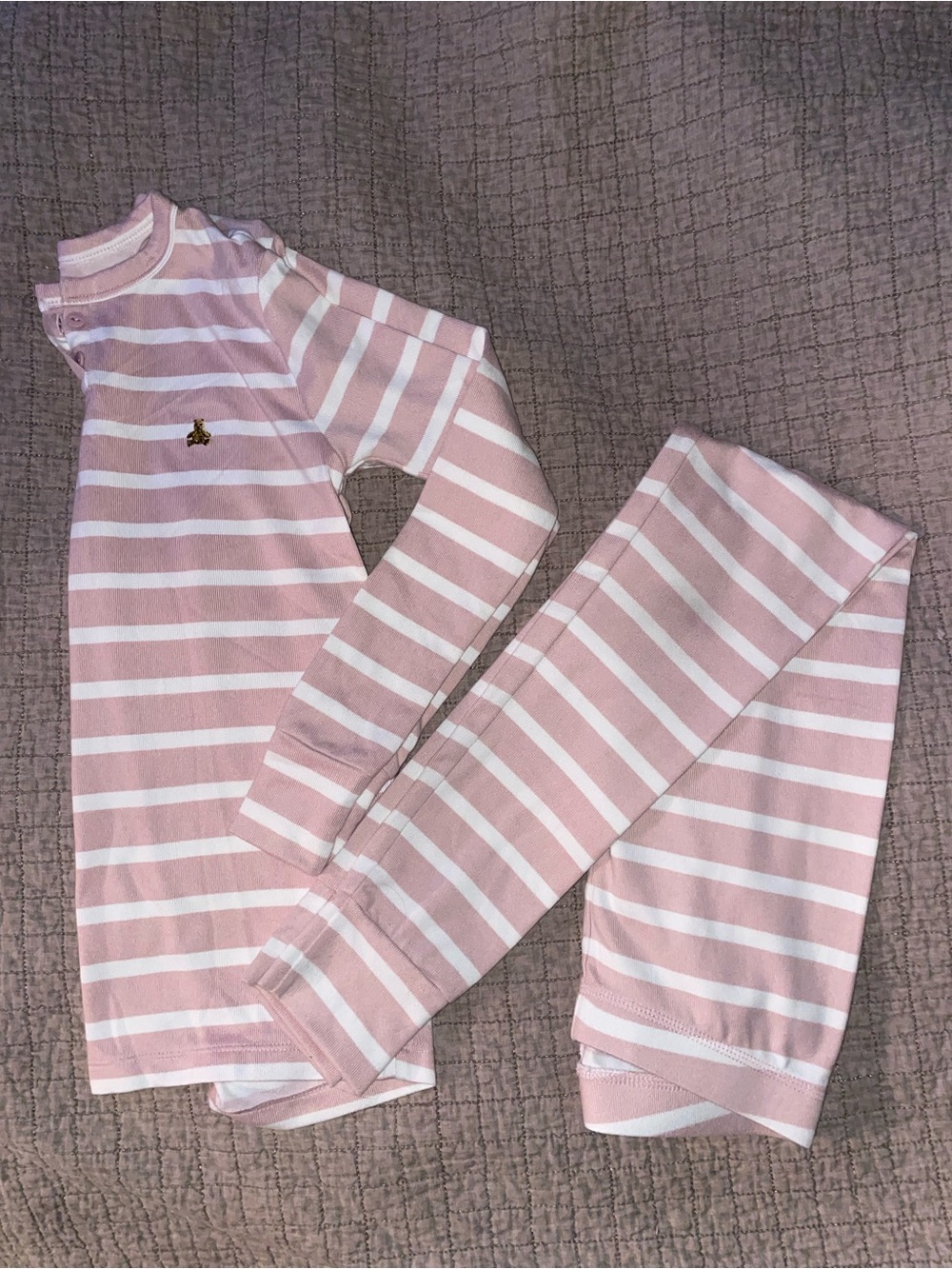 GAP Pink and White Striped Kids Pajama Set